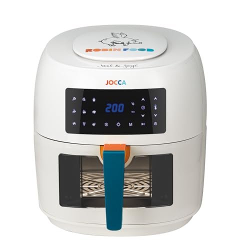 Jocca - Frytkownica na gorące powietrze 7,4 l Robin Food | Frytkownica bezolejowa z oknem Chef David de Jorge| Air Fryer | 1800 W moc | Zabezpieczenie przed przegrzaniem | Ekran dotykowy LED