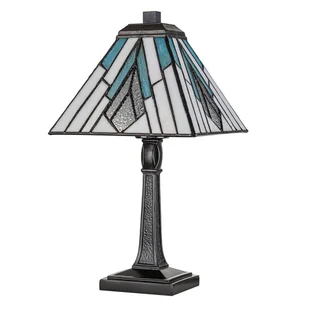 Szklana lampka nocna Alderley TF-ALDERLEY-TL-M Elstead art. deco multikolor - Lampy stojące - miniaturka - grafika 1