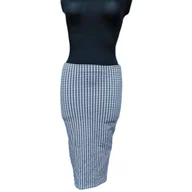 Spódnice - TOPSHOP Spódnica Długa Maxi Elegancka Wygodna Czarnobiała w Kratkę 40 - miniaturka - grafika 1