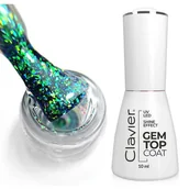 Lakiery hybrydowe - Luxury Gem Top Coat hybrydowy lakier nawierzchniowy G05 Emerald 10ml - miniaturka - grafika 1