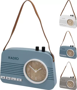Zegar stołowy Old radio niebieski, 21,5 x 3,5 x 15,5 cm - Zegary - miniaturka - grafika 1