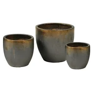 Donice - Donica mrozoodporna Glazed Egg Pot Bronze 22 x 21 cm brązowy - miniaturka - grafika 1