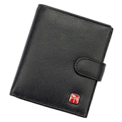 Portfele - Portfel ALBATROSS (PL) Skóra Naturalna Mały Z Zapięciem Praktyczna Kieszeń Na Karty CZARNY VL5808 RFID 10,5 x 9 x 2,5 [cm] - miniaturka - grafika 1