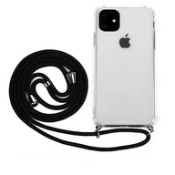 Etui i futerały do telefonów - D-Pro Crossbody TPU etui na sznurku z paskiem na ramię do iPhone 13 Pro (Black) - miniaturka - grafika 1