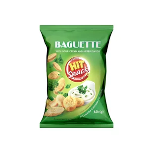 Sucharki oryginalny o smaku śmiietany z ziołami "BAGUETTE" 60g - Chipsy - miniaturka - grafika 1