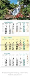 Kalendarz 2026 ścienny trójdzielny Kaskada - Zeszyty szkolne - miniaturka - grafika 1