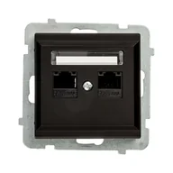 Gniazdka elektryczne - Ospel Gniazdo komputerowe podwójne SONATA czarny - miniaturka - grafika 1