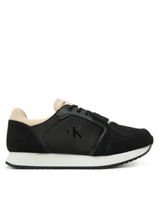 Calvin Klein Jeans Sneakersy Runner Laceup Low Mg Media YW0YW01644 Czarny - Sneakersy damskie - miniaturka - grafika 1