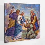 Ikony i obrazy sakralne - Matka Boża Święta Rodzina - obraz polycanvas, 50x50 - miniaturka - grafika 1