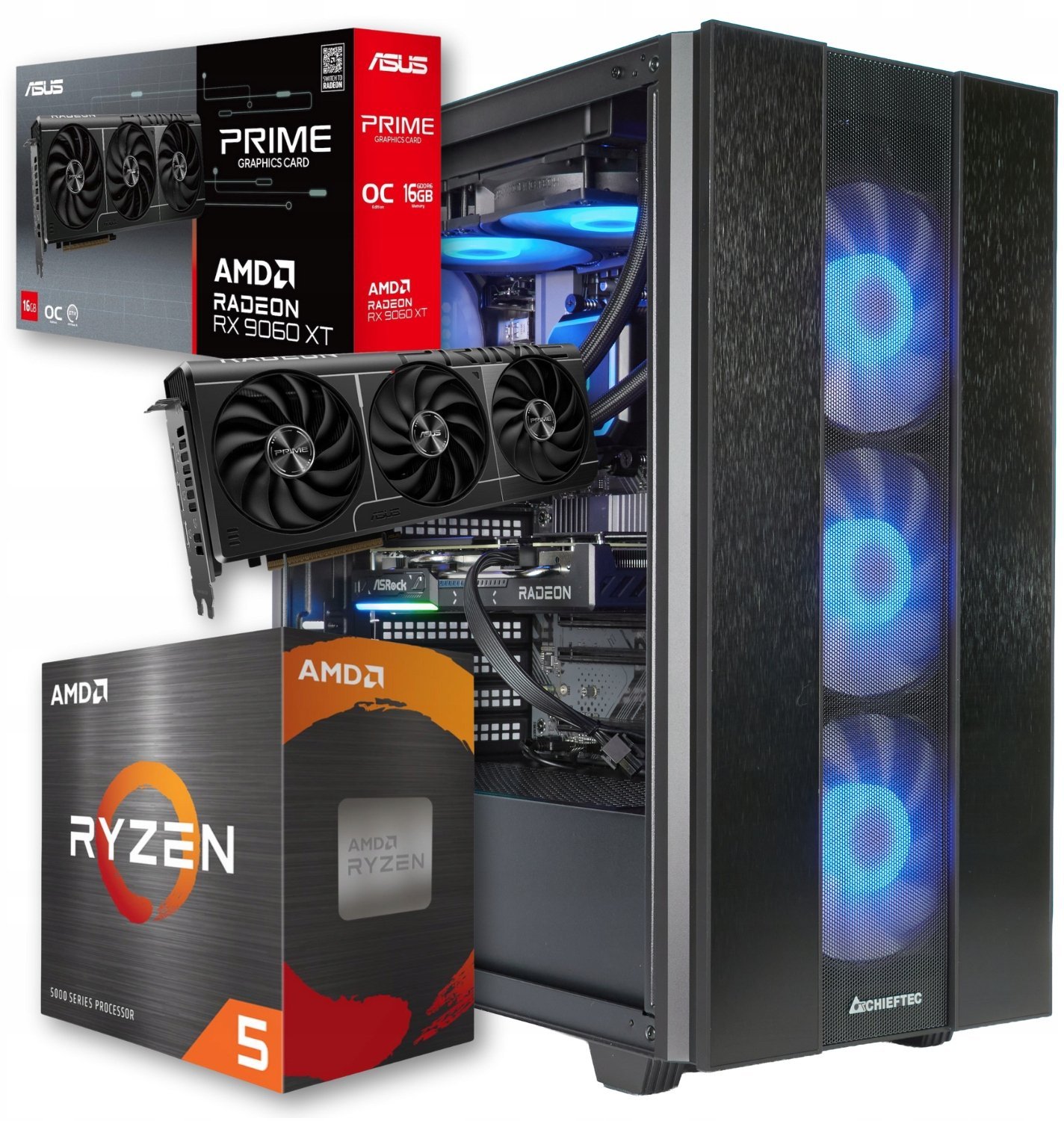 Komputer Better Side of Gaming Striker V23 AMD Ryzen 5 AMD Radeon RX 9060 XT 32GB DDR4 1000GB SSD Windows 11 18292394075