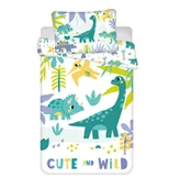 Pościel dla dzieci - Pościel 100x135 Dinozaury turkusowa poszewka 40x60 August - miniaturka - grafika 1