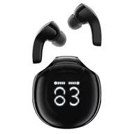 Słuchawki bluetooth - Słuchawki bezprzewodowe T9 Bluetooth 5.3 douszne USB-C czarne - miniaturka - grafika 1