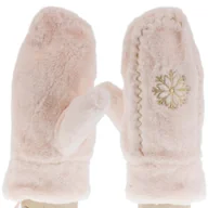 Rękawiczki - Damskie Zimowe Rękawiczki Niezgubki Na Sznurku Różowe - miniaturka - grafika 1