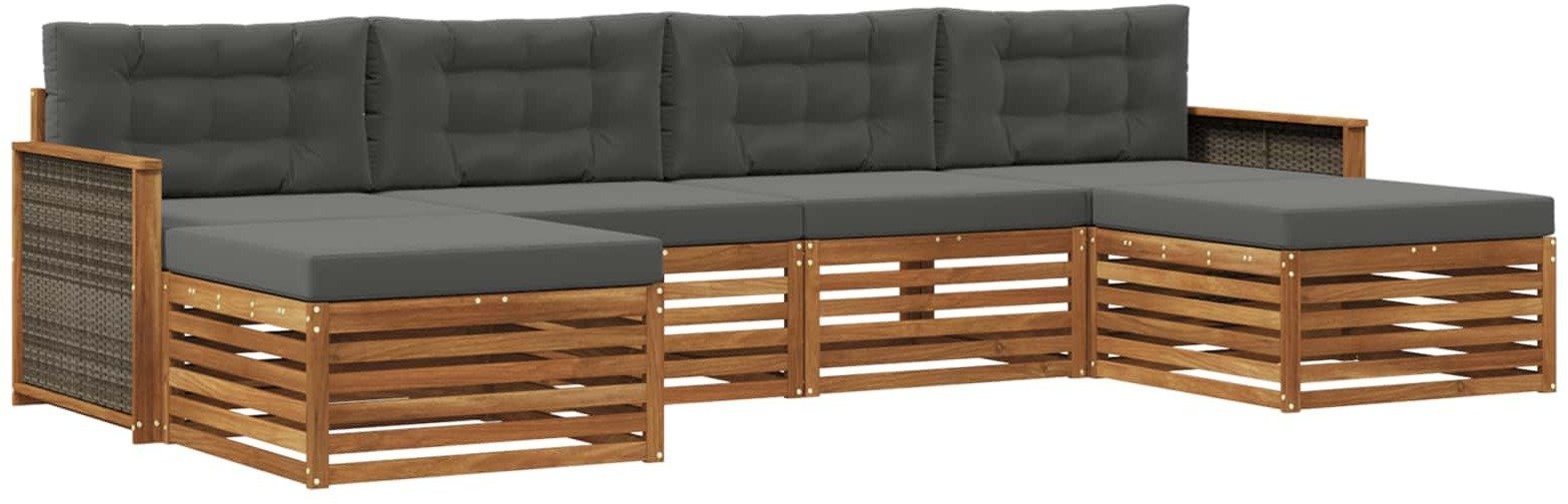 vidaXL Zestawy sof z poduszką 6 pcs Lite Drewno Akacji