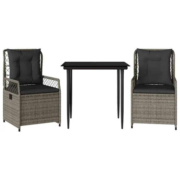 Zestaw mebli ogrodowych rattan PE, stół 80x80x74 cm, krzesła 55x60x93 cm