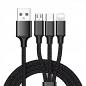 Kable USB - Kabel 3w1 do Lightning, Type C, mini USB - iPhone - miniaturka - grafika 1