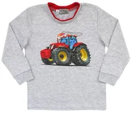 Bluzki damskie - Bluzka Chłopięca z TRAKTOREM bawełniana szara polski producent REVAJ 122 - miniaturka - grafika 1