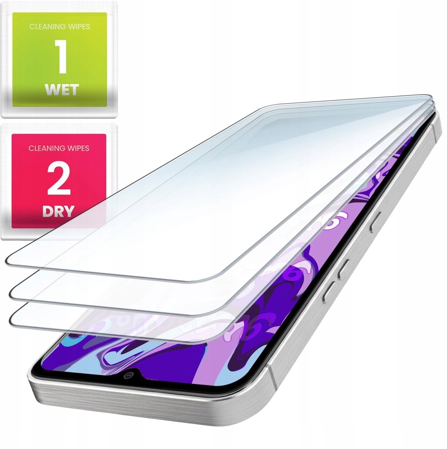 3-PAK Szkło Hartowane Do Samsung Galaxy A07 4G Płaskie 2.5D, Szybka 9H