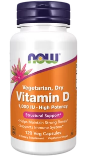 Witamina D 1000 120 veg caps (NowFoods) - Witaminy i minerały - miniaturka - grafika 1