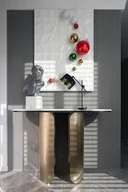 Lampy stojące - Czarno-złota lampka stołowa w stylu glamour MALI GLAM - miniaturka - grafika 1