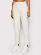 Spodnie sportowe damskie - Calvin Klein Jeans Spodnie dresowe J20J218731 Beżowy Regular Fit - miniaturka - grafika 1