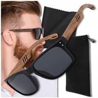 Okulary przeciwsłoneczne - Okulary męskie Polaryzacyjne Duże Męskie przeciwsłoneczne nerdy czarne - miniaturka - grafika 1