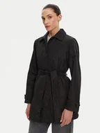 Płaszcze damskie - Geox Trencz W5520N T3111 F9000 Czarny Regular Fit - miniaturka - grafika 1