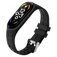 Akcesoria do smartwatchy - Opaska pasek sportowy do Xiaomi Mi Band 5/6/7 "Czarny" - miniaturka - grafika 1