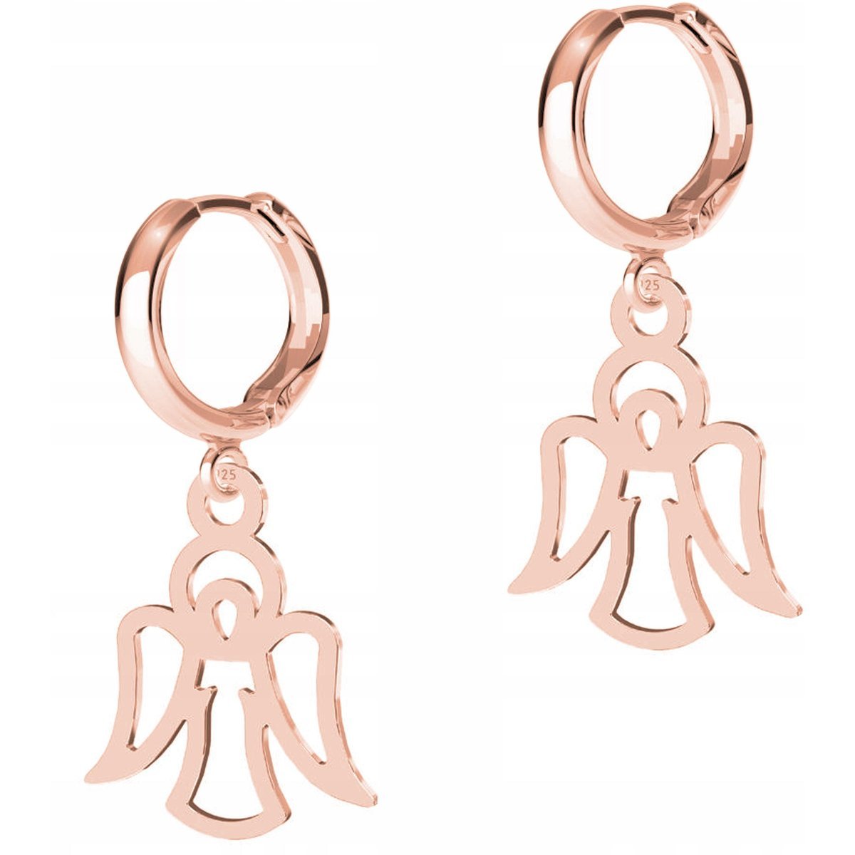 Kolczyki Pozłacane Blaszki z Aniołami Anioły Aniołki Angel SREBRO 925