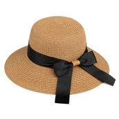 Czapki damskie - KAPELUSZ DAMSKI Alessio słomkowy boho lato plaża słomiany KOKARDA - miniaturka - grafika 1