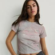 Koszulki i topy damskie - Reserved - T-shirt z nadrukiem - Wielobarwny - miniaturka - grafika 1