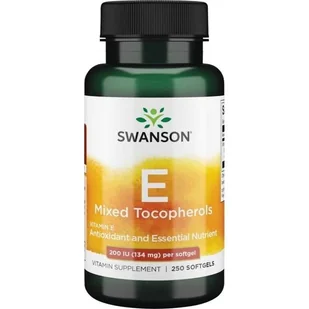 SWANSON Witamina E 200IU mieszanka tokotrienoli Vitamin E Mixed Tocopherols 250 kapsułek - Witaminy i minerały - miniaturka - grafika 1