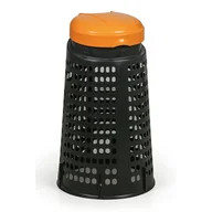 Worki na śmieci - Artplast Plastikowy kosz na worki na odpady 120 l, czarny, pomarańczowe wieko TR/GN - miniaturka - grafika 1