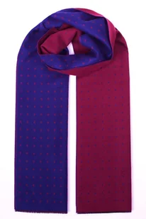 Szalik Męski granatowy bordowy w kropki szal - Apaszki i szaliki męskie - miniaturka - grafika 1