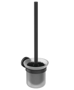 Ideal Standard IOM - Szczotka do WC ścienna z uchwytem, szkło czarne/satynowe A9119XG - Akcesoria do wc - miniaturka - grafika 1