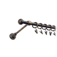 Karnisze - Karnisz pojedynczy motyw kuty Ø16, 180 cm czarno-złoty kulka - miniaturka - grafika 1