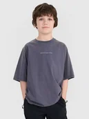 Koszulki dla chłopców - 4F T-shirt oversize z nadrukiem chłopięcy - szary 122 (6-7 lat) - miniaturka - grafika 1