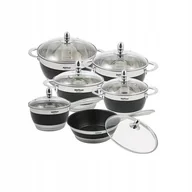 Zestawy garnków i patelni - Zestaw garnków Hoffner stal nierdzewna 12 el. - miniaturka - grafika 1
