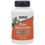 Suplementy naturalne - Now Foods Zinc Glycinate - Chelat Cynku i Olej z Pestek Dyni (120 kaps.) - miniaturka - grafika 1