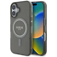 Etui i futerały do telefonów - Guess IML Glitter Circle do iPhone 16 czarny - miniaturka - grafika 1