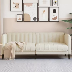 Sofa dwuosobowa, obita lnem - Sofy i kanapy - miniaturka - grafika 1