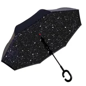 Parasole - Parasol odwrócony "Revers" - srebrne gwiazdki - miniaturka - grafika 1