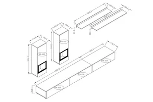 Meblościanka do salonu Baros 10 - jasny beton - Meblościanki - miniaturka - grafika 2