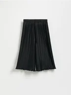 Spodnie i spodenki dla dziewczynek - Reserved - Plisowane spodnie kuloty - czarny - miniaturka - grafika 1