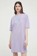 Sukienki - Love Moschino sukienka kolor fioletowy mini oversize - miniaturka - grafika 1