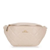 Nerki - Damska nerka ze skóry naturalnej na łańcuszku beżowa - miniaturka - grafika 1