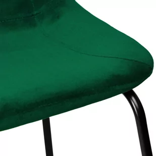 Krzesło barowe SLIGO aksamitne ciemnozielone VELVET - Taborety i hokery - miniaturka - grafika 1