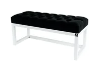 Ławki do przedpokoju - Ławka Na Buty Lpp-2 155Cm Emrawood Drewno Lite Kolor Biały Siedzisko Pikowane Kolor Czarny - miniaturka - grafika 1