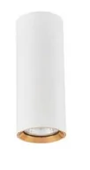 Lampy sufitowe - Light Prestige Manacor oczko białe ze złotym ringiem 13 cm LP-232/1D - 130 WH/GD - miniaturka - grafika 1