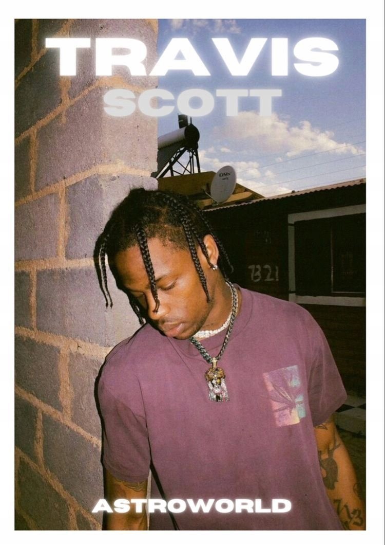 PODKŁADKA POD MYSZ Z Nadrukiem 22x18 cm Travis Scott ART Tekst Prezent